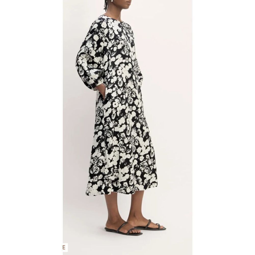 Everlane THE LINEN A-LINE MIDI DRESS oversized size 0
